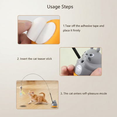 Interactive Rotating Feather Toy for Kittens & Cats