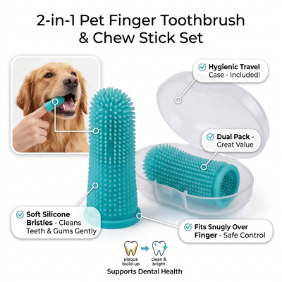 Silicone Finger Toothbrush for Dogs & Cats | 360° Dental Care